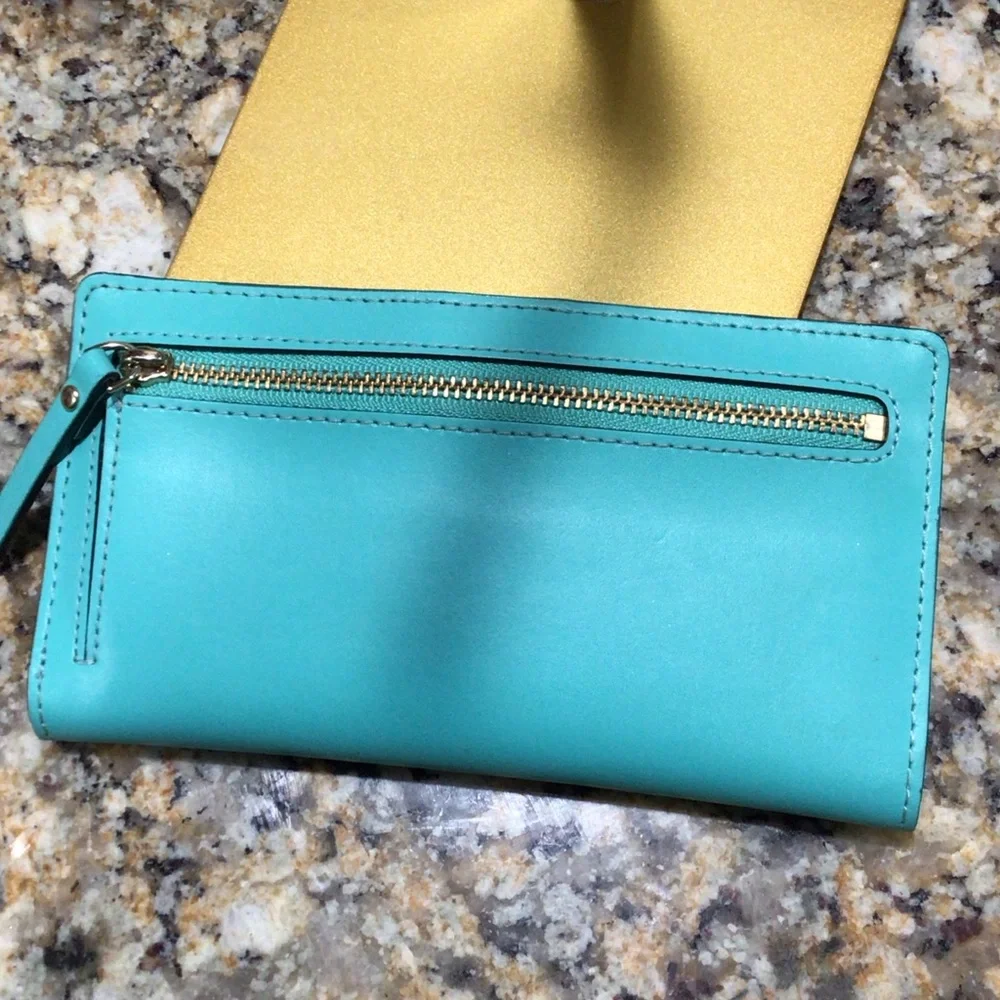 Kate Spade Aqua and Gold Wallet
